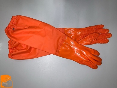 01.02.2023+++++Перчатки для рыбообработки с крошкой с пришивными нарукавниками по оптовым ценам в Москве от производителя, с доставкой