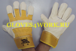 Купить оптом Перчатки кожаные комбинированные ЮКОН СТАНДАРТ , от производителя в Москве, с доставкой