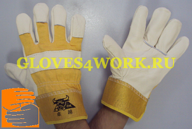 Перчатки кожаные комбинированные ЮКОН СТАНДАРТ  по оптовым ценам в Москве от производителя, с доставкой