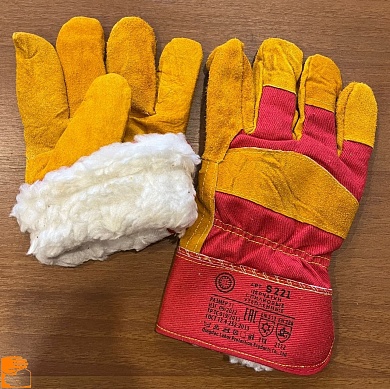 10.06.23.+++++Перчатки спилковые комбинированные утепленные (белый мех) р.11 по оптовым ценам в Москве от производителя, с доставкой
