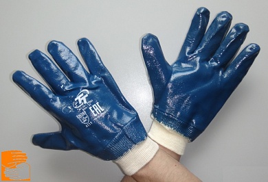 Перчатки х/б с полным нитриловым покрытием с начесом мягкий манжет (двойное покрытие) TT р.11 по оптовым ценам в Москве от производителя, с доставкой