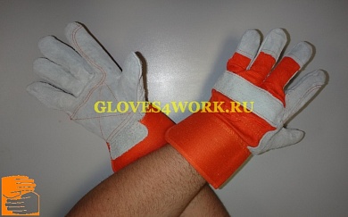 Перчатки спилковые комбинированные с усиленным наладонником ДОКЕР CТАНДАРТ по оптовым ценам в Москве от производителя, с доставкой
