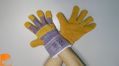 Перчатки спилковые комбинированные утепленные ТАЙГА ЛЮКС 150-155 г. по оптовым ценам от производителя, с доставкой
