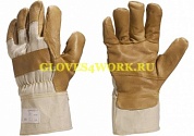 Перчатки кожаные комбинированные утепленные(СИНТЕПОН) АТАКА ЛЮКС ( мебельная фурнитурная кожа) по оптовым ценам от производителя, с доставкой