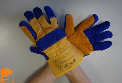 Перчатки спилковые комбинированные с усиленным наладонником САПФИР ЛЮКС по оптовым ценам от производителя, с доставкой