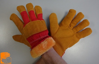 Перчатки спилковые комбинированные утепленные (акриловый мех) STRONG ПРЕМИУМ по оптовым ценам от производителя, с доставкой