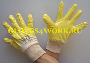 Перчатки х/б с частичным нитриловым покрытием ЛАЙТ ЛЮКС желтые по оптовым ценам от производителя, с доставкой