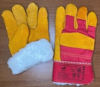 Купить оптом 20.01.24+++++Перчатки спилковые комбинированные утепленные (белый мех) р.10,5 (упаковка 144 пар), от производителя в Москве, с доставкой