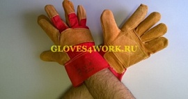 Купить оптом Перчатки спилковые комбинированные с усиленным наладонником РУССКИЙ СТИЛЬ ПРЕМИУМ , от производителя в Москве, с доставкой