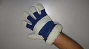 Купить оптом Перчатки кожаные комбинированные утепленные (кожа лайка) ХВАТКА ЛЮКС, от производителя в Москве, с доставкой