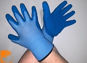 Перчатки нейлоновые 15 кл. голубые с синим вспененным латексным покрытием ТОРРО ПРЕМИУМ 47-50 г. по оптовым ценам от производителя, с доставкой
