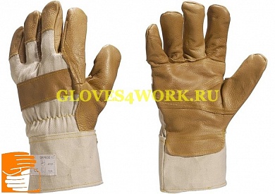 Перчатки кожаные комбинированные утепленные(СИНТЕПОН) АТАКА ЛЮКС ( мебельная фурнитурная кожа) по оптовым ценам от производителя, с доставкой