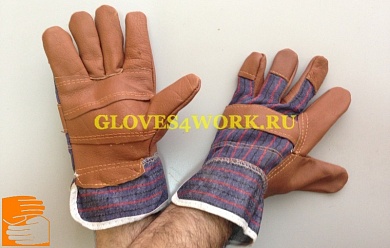 +++Перчатки кожаные комбинированные ЗАЩИТА  по оптовым ценам от производителя, с доставкой