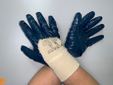 Перчатки х/б с частичным нитриловым покрытием ЛАЙТ ЛЮКС синие по оптовым ценам от производителя, с доставкой