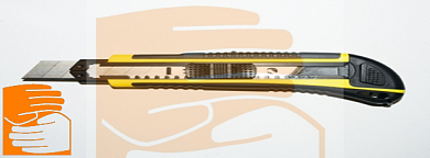 Нож строительный, ширина лезвия 18мм (прорезиненный корпус, 3 лезвия), 18 мм по оптовым ценам от производителя, с доставкой