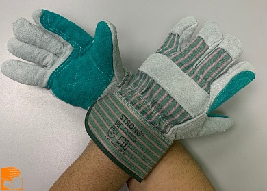 +++Перчатки спилковые комбинированные с усиленным наладонником ДОКЕР ПРЕМИУМ по оптовым ценам от производителя, с доставкой