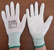 Купить оптом Перчатки нейлоновые белые 15 кл. с белым полиуретановым покрытием ИНЕЙ-PU ЛЮКС р. 9(L) (упаковка 1200 пар), от производителя, с доставкой