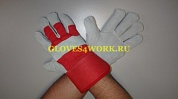 Перчатки спилковые комбинированные утепленные ТРАЛ ЛЮКС по оптовым ценам от производителя, с доставкой