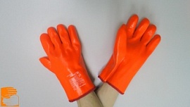Купить оптом Перчатки нефтемаслобензостойкие утепленные удлиненные ФЛАМИНГО 350 мм., от производителя в Москве, с доставкой